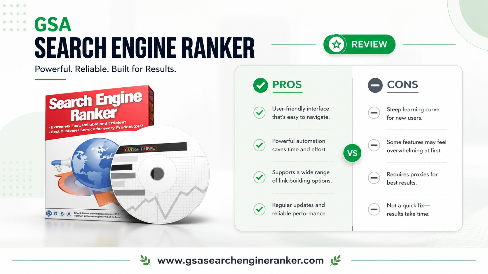 GSA Search Engine Ranker review — pros and cons of the automated backlink software